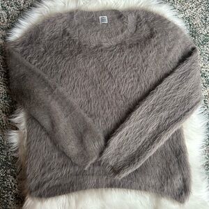 TOTEME Fuzzy Jumper Sweater Wool Alpaca Cashmere Charcoal Gray Women’s Size XS
